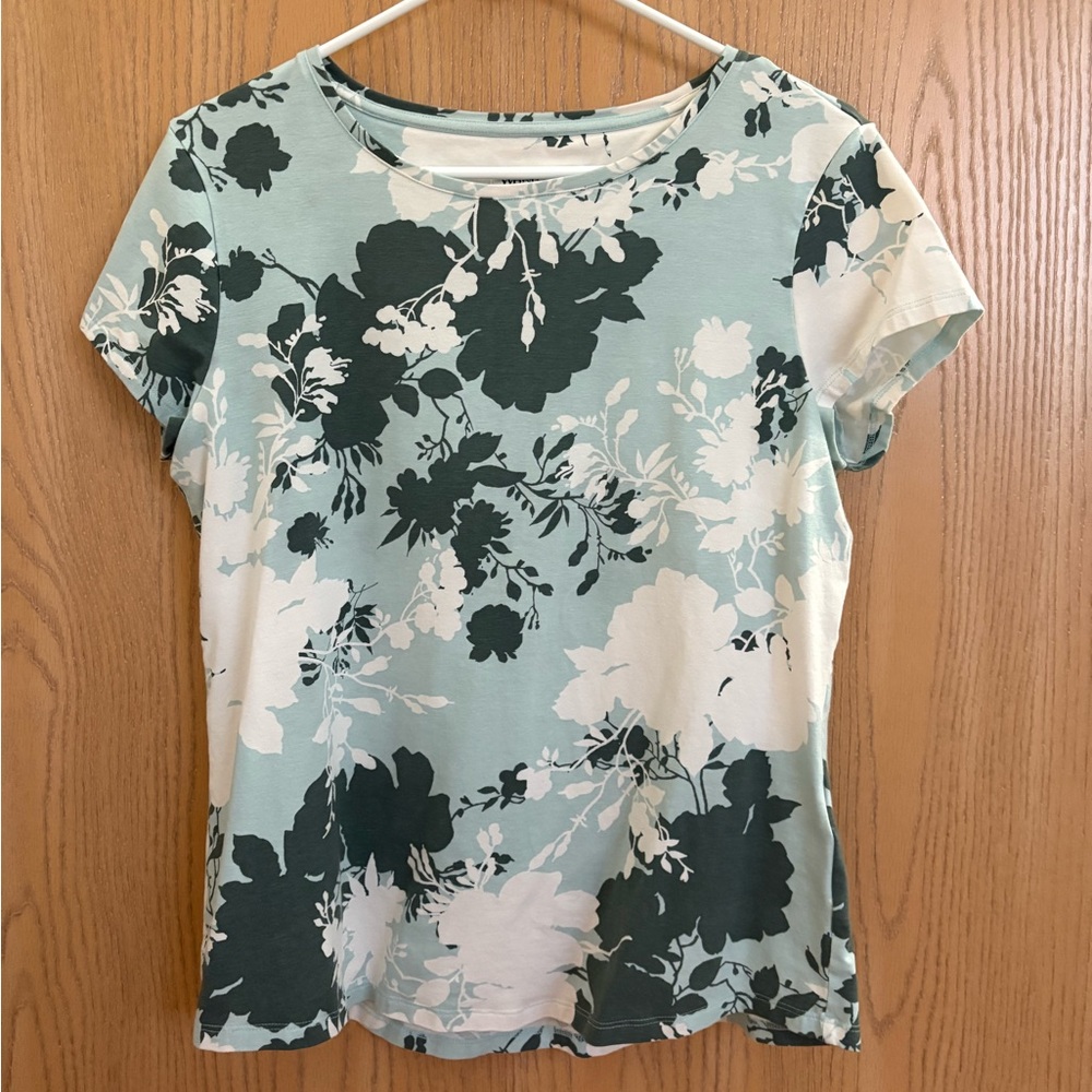 WHBM Light Blue Floral T-Shirt